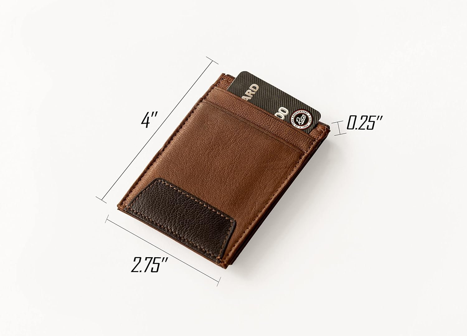 Charlotte Hornets Premium Black Leather Wallet, Front Pocket Magnetic Money Clip, Laser Engraved, Vegan