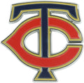 Minnesota Twins Premium Solid Metal Raised Auto Emblem, Team Color, Shape Cut, Adhesive Backing
