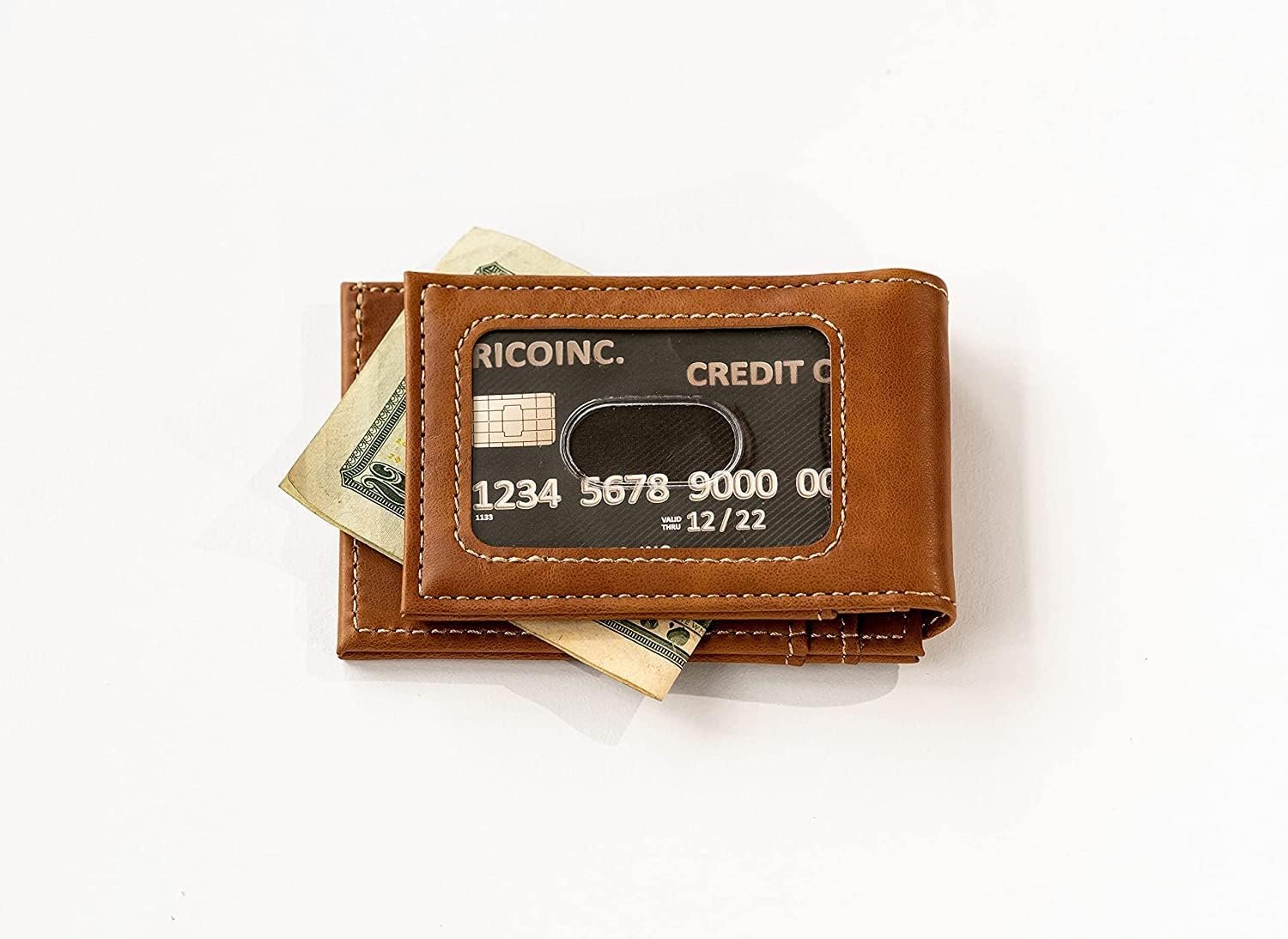 NCAA University of Kentucky Wildcats Men’s Front ID Pocket Brown Wallet- Premium 8 Pocket Laser-Engraved Team Logo on Vegan Leather- Minimalist Design, Credit Card Holder- Ideal for Travel or Men’s Gift