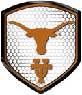 University of Texas Longhorns High Intensity Reflector, Shield Shape, Raised Decal Sticker, 2.5x3.5 Inch, Home or Auto, Full Adhesive Backing