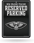 New Orleans Pelicans Metal Parking Novelty Wall Sign 8.5 x 11 Inch Carbon Fiber Design