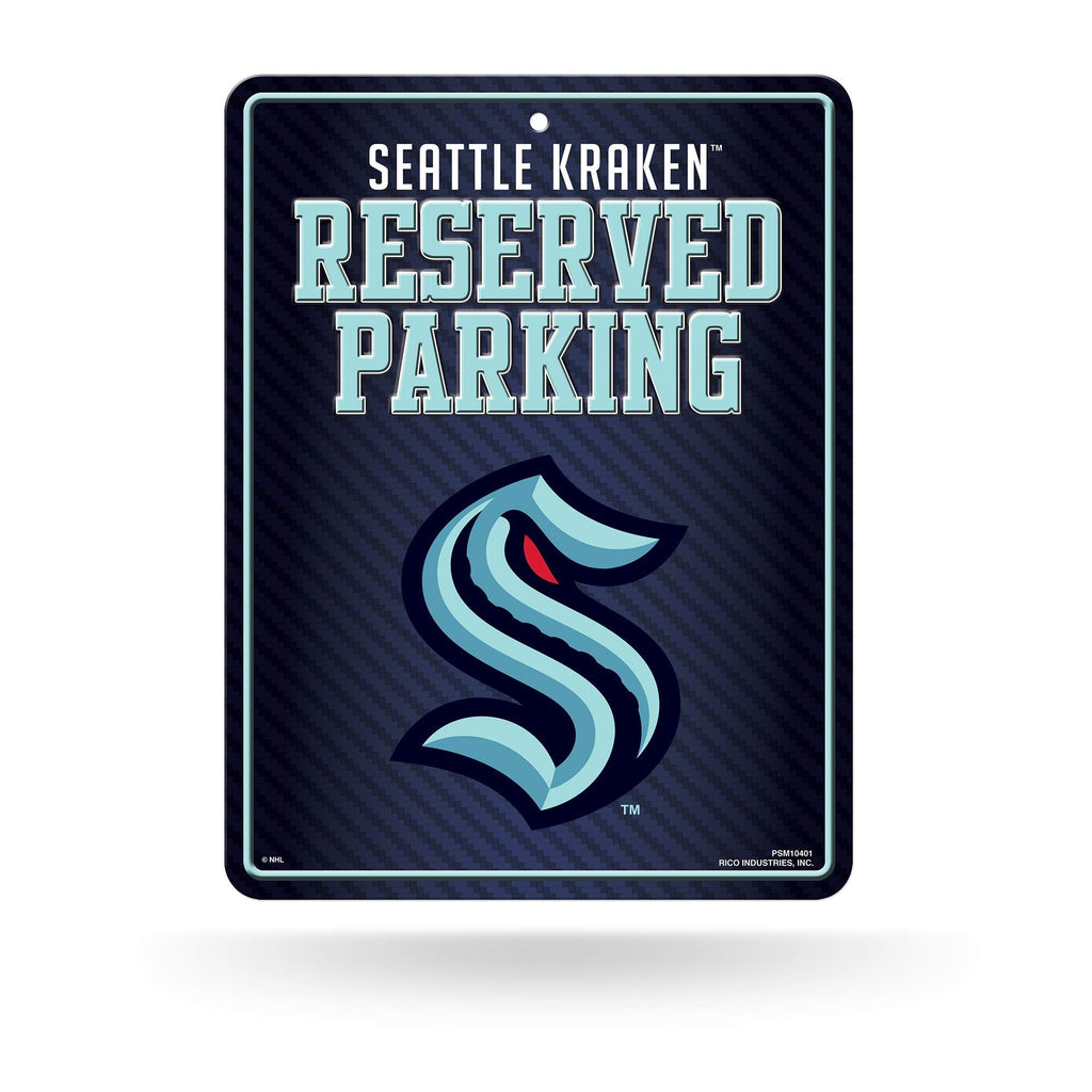 Seattle Kraken Metal Parking Wall Sign, 8.5x11 Inch
