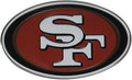 San Francisco 49ers Auto Emblem, Aluminum Metal, Embossed Team Color, Raised Decal Sticker, Full Adhesive Backing