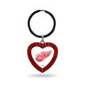 Red Wings Colored Rhinestone Heart Keychain - Red