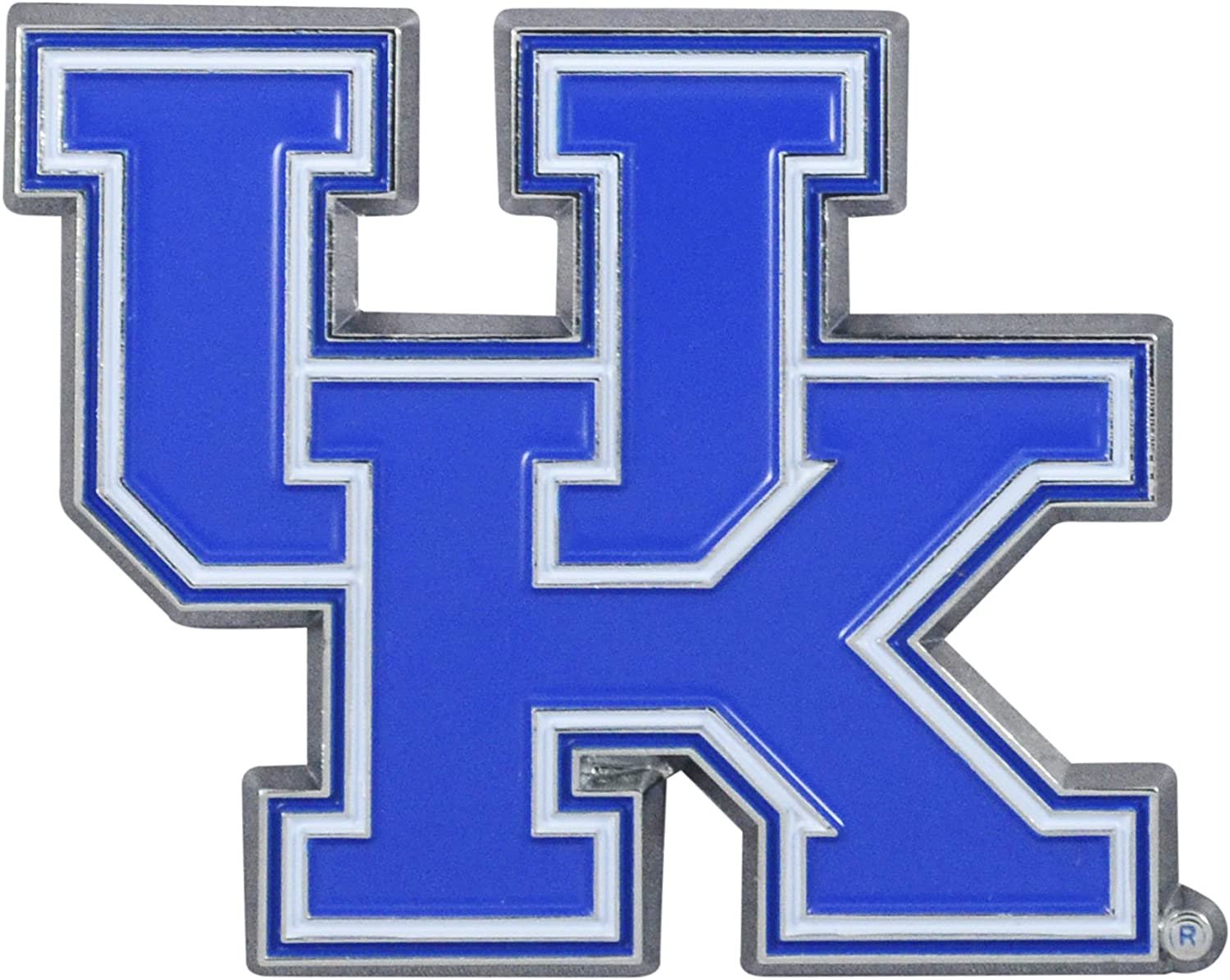 University of Kentucky Wildcats Premium Solid Metal Raised Auto Emblem, Shape Cut, Adhesive Backing