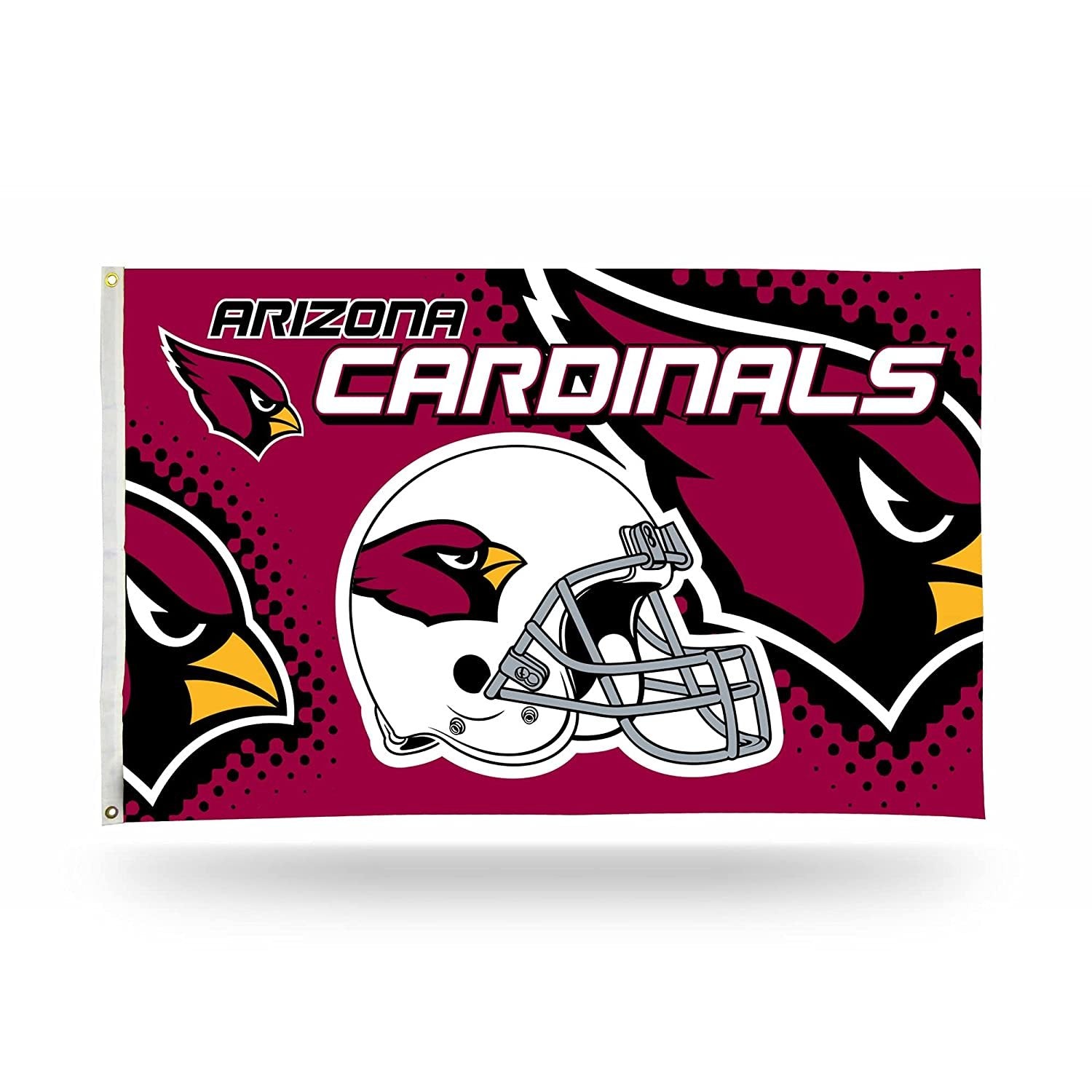 Arizona Cardinals Premium 3x5 Feet Flag Banner, Helmet Design, Metal Grommets, Outdoor Use, Single Sided