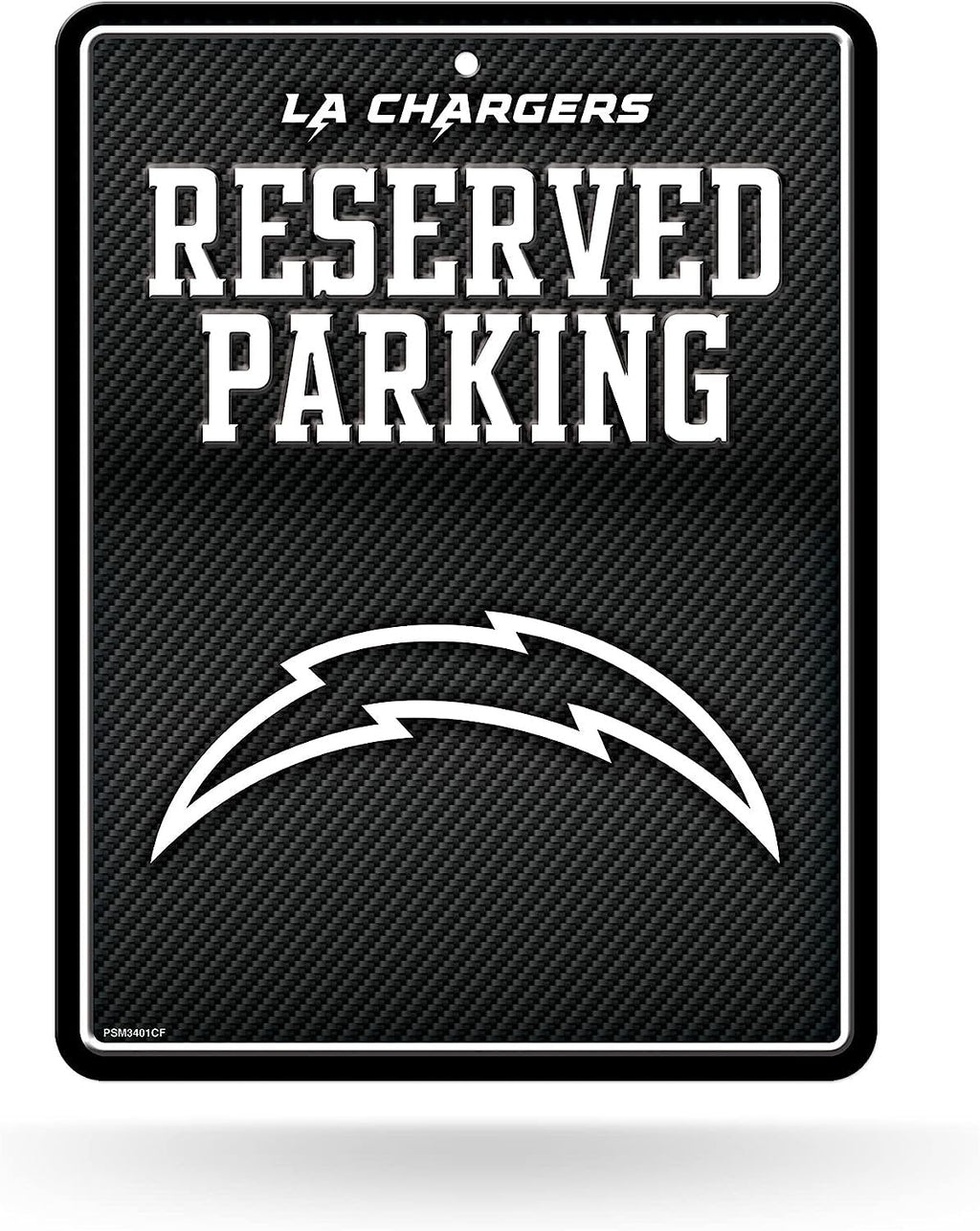 Los Angeles Chargers Metal Parking Novelty Wall Sign 8.5 x 11 Inch Carbon Fiber Design