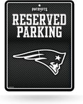New England Patriots Metal Parking Novelty Wall Sign 8.5 x 11 Inch Carbon Fiber Design