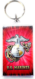 HP Industries Marines 2x3 Acrylic Keychain w/1" Keyring Decal Logo Emblem United States US Military Marine Corp