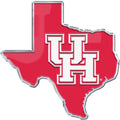 University of Houston Cougars Auto Emblem Aluminum Metal Embossed Die Cut State Design