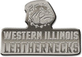 Western Illinois Leathernecks Solid Metal Auto Emblem Antique Nickel for Car/Truck/SUV