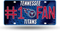 Tennessee Titans Metal Auto Tag License Plate, #1 Fan Design, 12x6 Inch