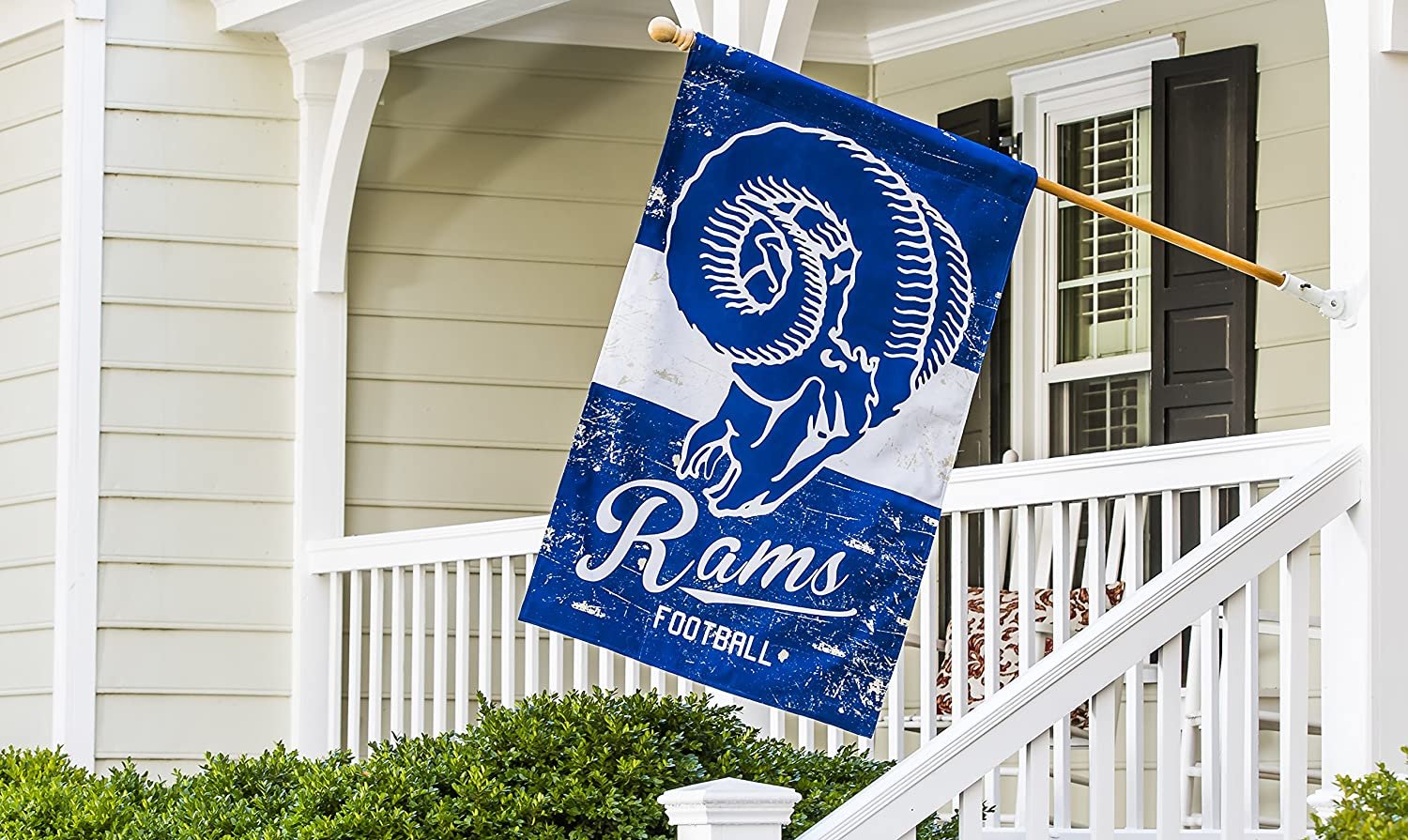 Los Angeles Rams Premium House Flag Banner, Double Sided, Retro Vintage Style, Linen, 28x44 Inch