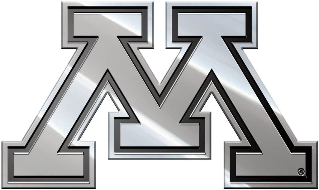 University of Minnesota Golden Gophers Premium Solid Metal Raised Auto Emblem, Shape Cut, Adhesive Backing