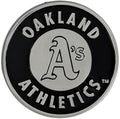 Oakland Athletics A's Auto Emblem, Plastic Molded, Silver Chrome Color, Raised 3D Effect, Adhesive Backing
