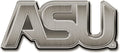 Alabama State University Hornets Premium Solid Metal Raised Auto Emblem, Antique Nickel Finish, Shape Cut, Adhesive Backing