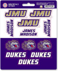 James Madison University Dukes 12-Piece Mini Decal Sticker Set, 5x6 Inch Sheet, Gift for football fans for any hard surfaces around home, automotive, personal items