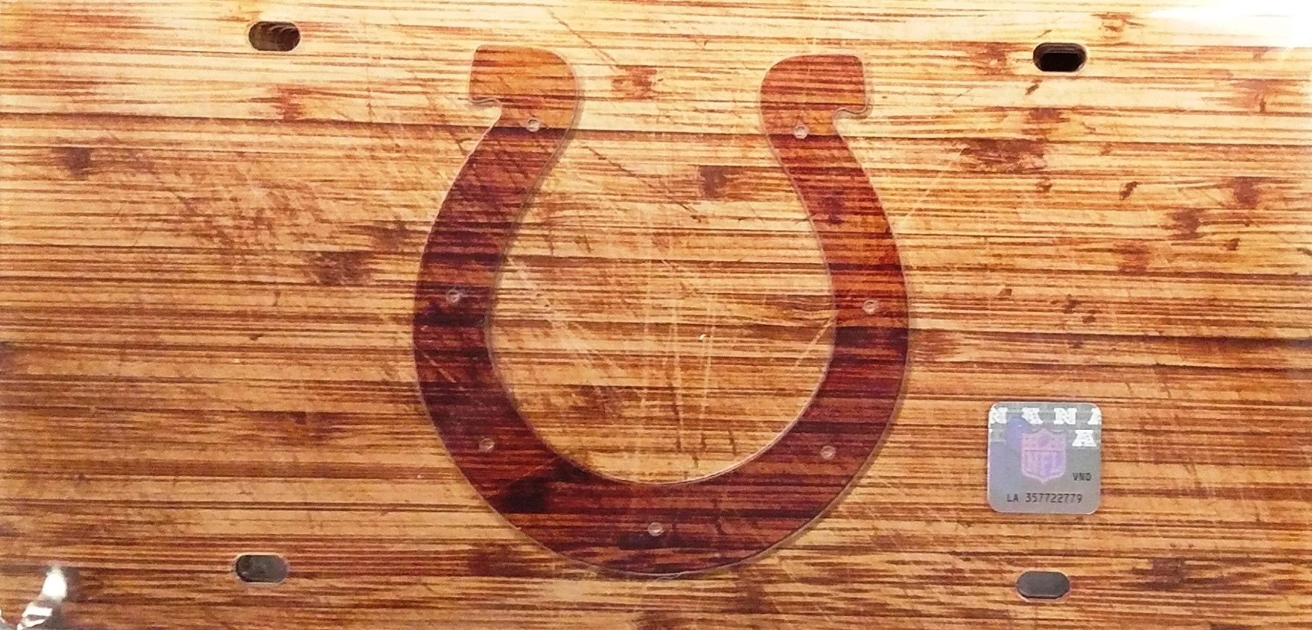 Indianapolis Colts Logo Wood Style Acrylic License Plate