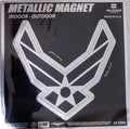 US Air Force 6 Inch Magnet, Metallic Chrome Shimmer Design, Vinyl Die Cut, Auto Home Heavy Duty