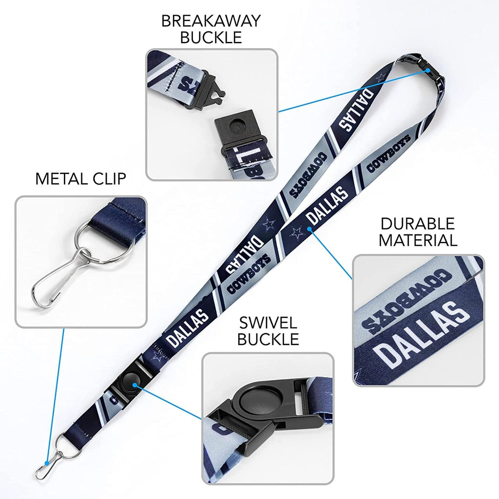 Boston Red Sox Lanyard Keychain Double Sided Breakaway Safety Design Adult 18 Inch