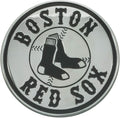Boston Red Sox Premium Solid Metal Raised Auto Emblem, Round Logo, Shape Cut, Adhesive Backing