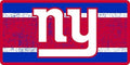 New York Giants Premium Laser Cut Tag License Plate, Vintage Design, Mirrored Acrylic Inlaid, 6x12 Inch