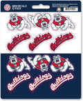 Fresno State Bulldogs 12-Piece Mini Decal Sticker Set, 5x6 Inch Sheet, Gift for football fans for any hard surfaces around home, automotive, personal items