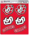 University of South Dakota Coyotes 6-Piece Decal Sticker Set, 5x6 Inch Sheet, Gift for football fans for any hard surfaces around home, automotive, personal items