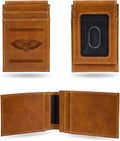 NBA New Orleans Pelicans Premium Laser Engraved Vegan Brown Leather Front Pocket Wallet - Compact and Slim yet Sturdy Design - Perfect to Show Your Team Pride or Gift