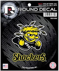 Wichita State Shockers New Design 4" Round Flat Vinyl Decal Bumper Sticker Emblem University of