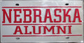 Nebraska Cornhuskers Silver Mirrored Alumni License Plate
