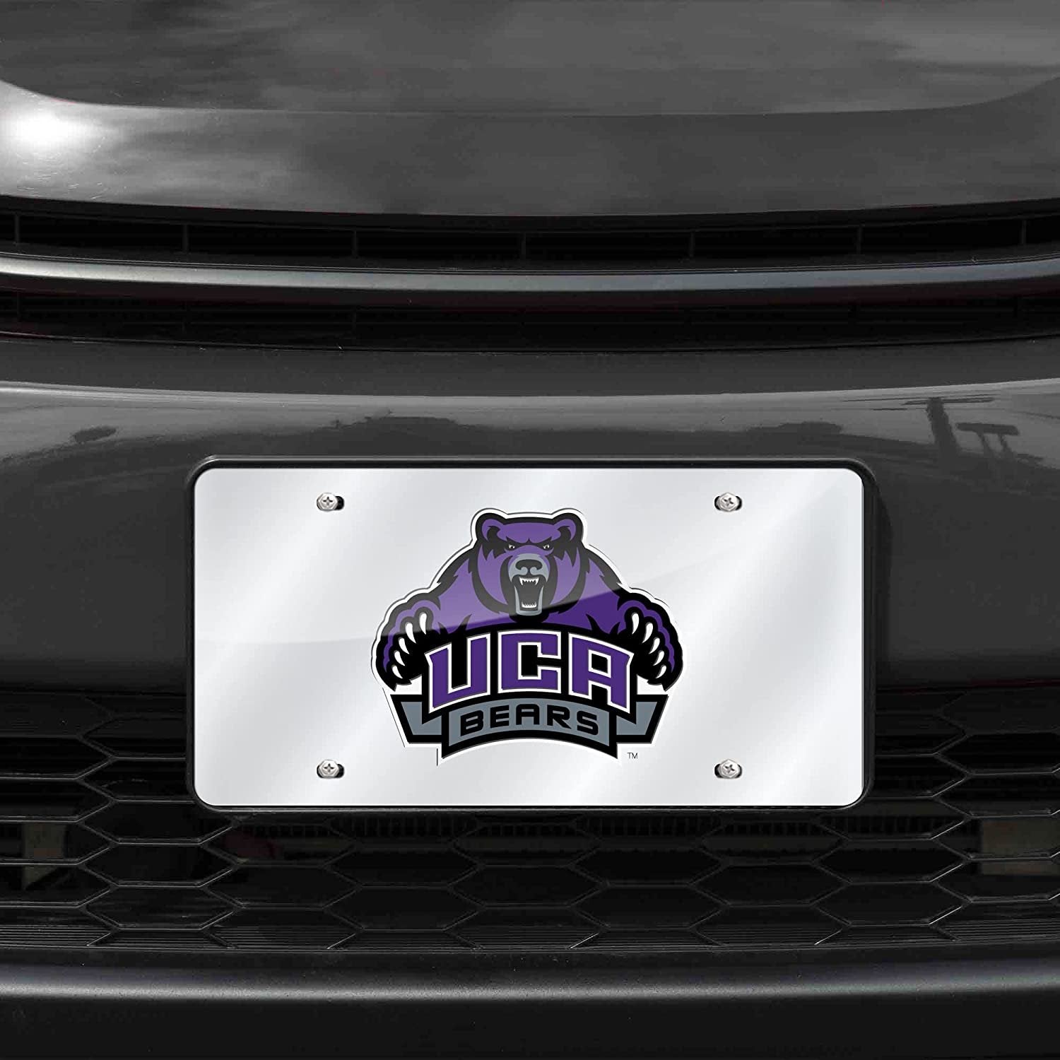 University of Central Arkansas Bears Premium Laser Cut Tag License Plate, Mirrored Acrylic Inlaid, 12x6 Inch