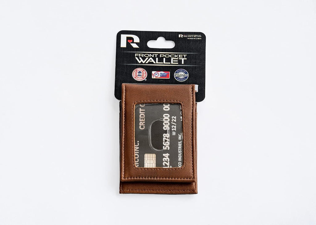 Toronto Maple Leafs Premium Black Leather Wallet, Front Pocket Magnetic Money Clip, Laser Engraved, Vegan