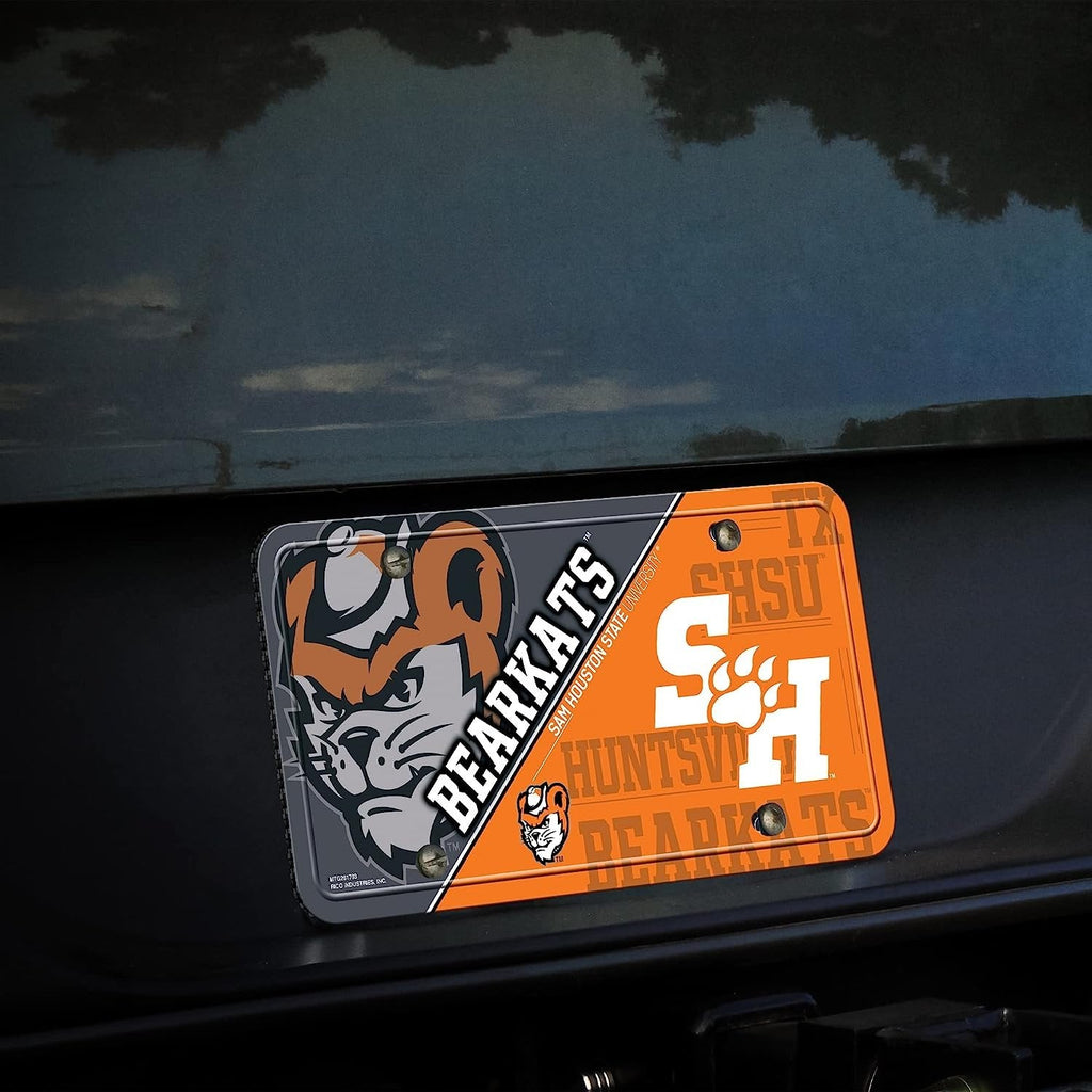 Sam Houston State University Bearkats Metal Tag Auto License Plate Split Design 6x12 Inch