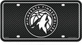 Minnesota Timberwolves Metal Auto Tag License Plate, Carbon Fiber Design, 6x12 Inch