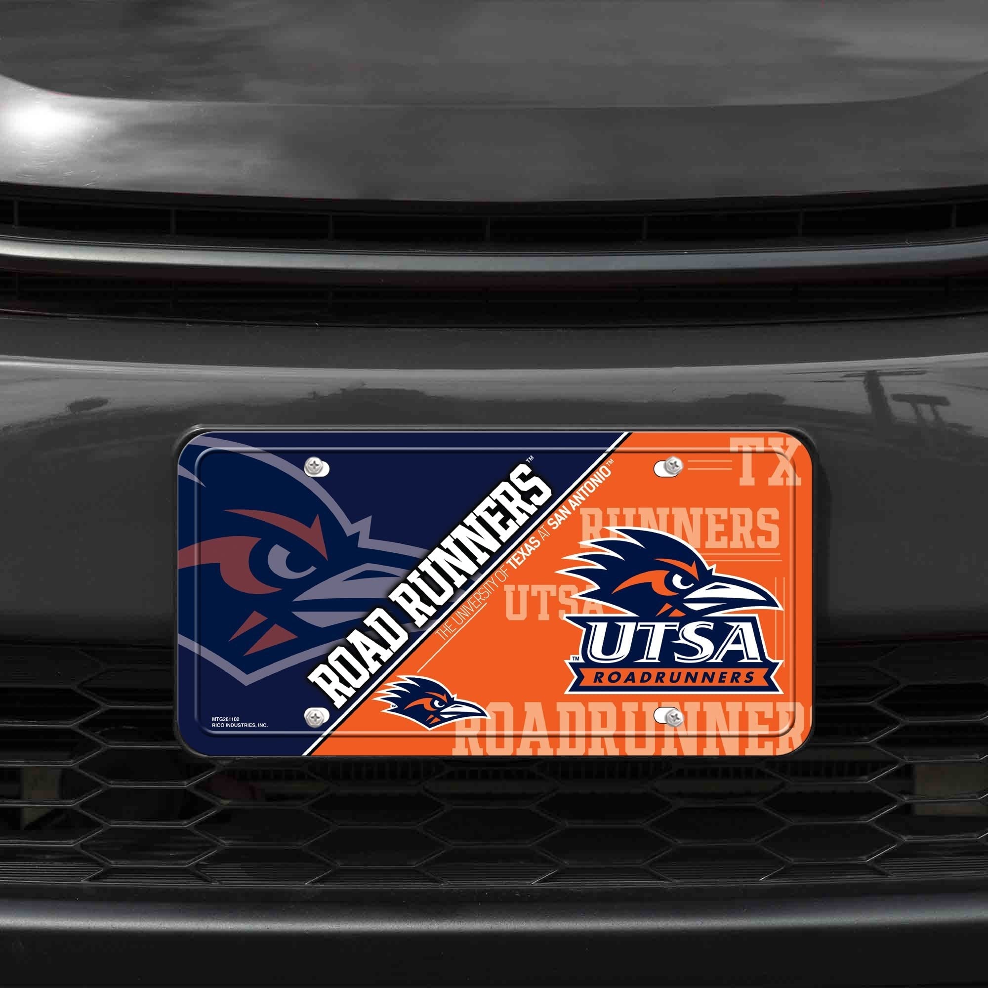 University of Texas San Antonio Roadrunners UTSA Premium Metal Auto Tag License Plate, Split Logo Design, 12x6 Inch