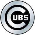 Chicago Cubs Auto Emblem, Silver Chrome Color, Raised Molded Plastic, 3.5 Inch, Adhesive Tape Backing