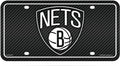 Brooklyn Nets Metal Auto Tag License Plate, Carbon Fiber Design, 6x12 Inch