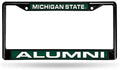 NCAA Michigan State Spartans Alumni Laser Cut Inlaid Standard Chrome License Plate Frame