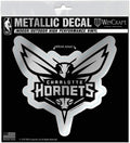 Charlotte Hornets 6 Inch Decal Sticker, Metallic Chrome Shimmer Design