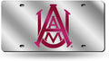 Alabama A&M University Bulldogs Premium Laser Cut Tag License Plate, Mirrored Acrylic Inlaid, 6x12 Inch