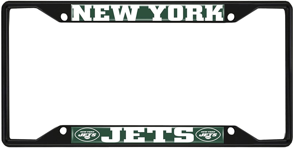 Fanmats NFL New York Jets Black Metal License Plate Frame