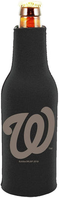 Washington Nationals 2-Pack Tonal Black Design Zipper Bottle Neoprene Beverage Insulator Holder Baseball
