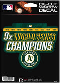 Oakland Athletics A's 5" Decal Sticker 9X Time Champions Flat Vinyl Auto Emblem Baseball