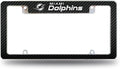Miami Dolphins Metal License Plate Frame Chrome Tag Cover, 12x6 Inch