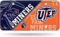 University of Texas at El Paso UTEP Miners Metal Auto Tag License Plate, Split Design, 6x12 Inch