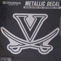 University of Virginia Cavaliers 6 Inch Decal Sticker, Metallic Chrome Shimmer Design