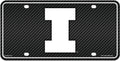University of Illinois Fighting Illini Metal Auto Tag License Plate, Carbon Fiber Design, 6x12 Inch