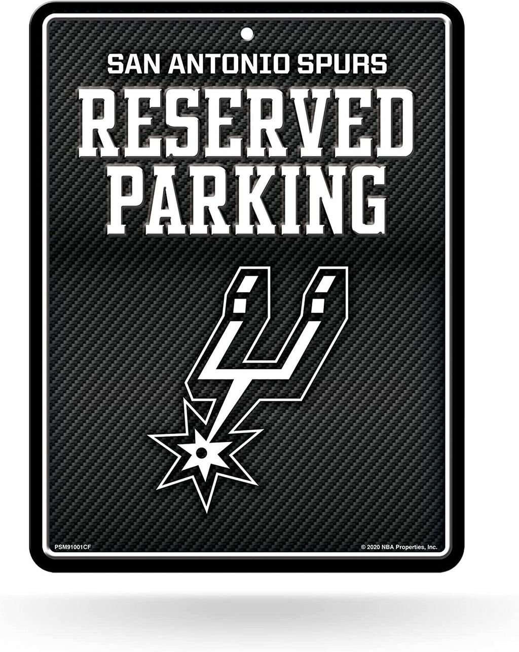 San Antonio Spurs Metal Parking Novelty Wall Sign 8.5 x 11 Inch Carbon Fiber Design