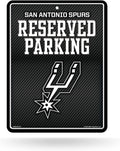 San Antonio Spurs Metal Parking Novelty Wall Sign 8.5 x 11 Inch Carbon Fiber Design